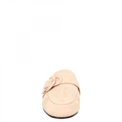Women's Handmade Mules Shoes With Buckle In Nude Suede Leather -Shoes Store 097 camoscio peach 4e8661eb ce63 4255 a857 eae10ebb7831