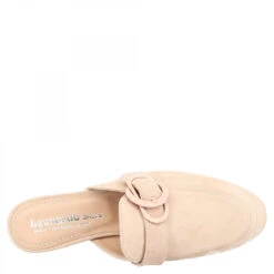 Women's Handmade Mules Shoes With Buckle In Nude Suede Leather -Shoes Store 097 camoscio peach 9ab08a5b 4e13 498f 9b88 ec14243a3435