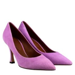 Pointed Toe Lilac Suede Women's Décolleté -Shoes Store 1606 camoscio glicine 0007