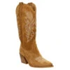 Women's Texan Ankle Boot In Tan-colored Suede With Embroidery. -Shoes Store 6734 0001