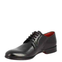Men's Handmade Lace-up Shoes In Black Leather -Shoes Store 6835 0003