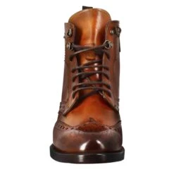 Women's Amphibian With Brogue Details In Light Brown Full-grain Leather -Shoes Store Anfibio da donna con dettagli brogue in pelle 11701caprisiena 3