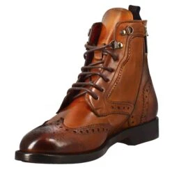 Women's Amphibian With Brogue Details In Light Brown Full-grain Leather -Shoes Store Anfibio da donna con dettagli brogue in pelle 11701caprisiena 4