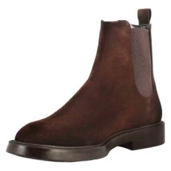 Chelsea Boot For Men In Dark Brown Suede -Shoes Store Chelsea boot da uomo colore marrone scuro 10651CAMOSCIOTESTADIMORO 4