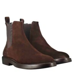 Chelsea Boot For Men In Dark Brown Suede -Shoes Store Chelsea boot da uomo colore marrone scuro 10651CAMOSCIOTESTADIMORO 7