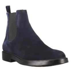 Chelsea Boot Da Uomo In Pelle Scamosciata Di Colore Blu Scuro