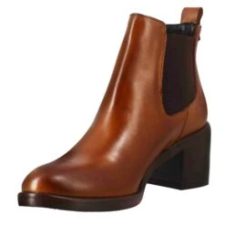 Smooth Women's Chelsea With Medium Heel In Brown Leather -Shoes Store Chelsea da donna liscio con tacco medio in pelle marrone 2591tabacco 4