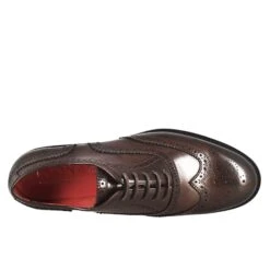 Brogue Women's Oxfords In Dark And Light Brown Leather -Shoes Store Francesina brogue da donna inpelle 11663 TESTA DI MORO 5