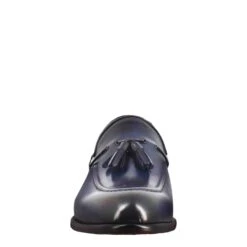 Moccasin With Tassels For Men In Dark Blue Leather -Shoes Store Mocassino con nappine in pelle colore blu 11245MONTECARLOBLU 3