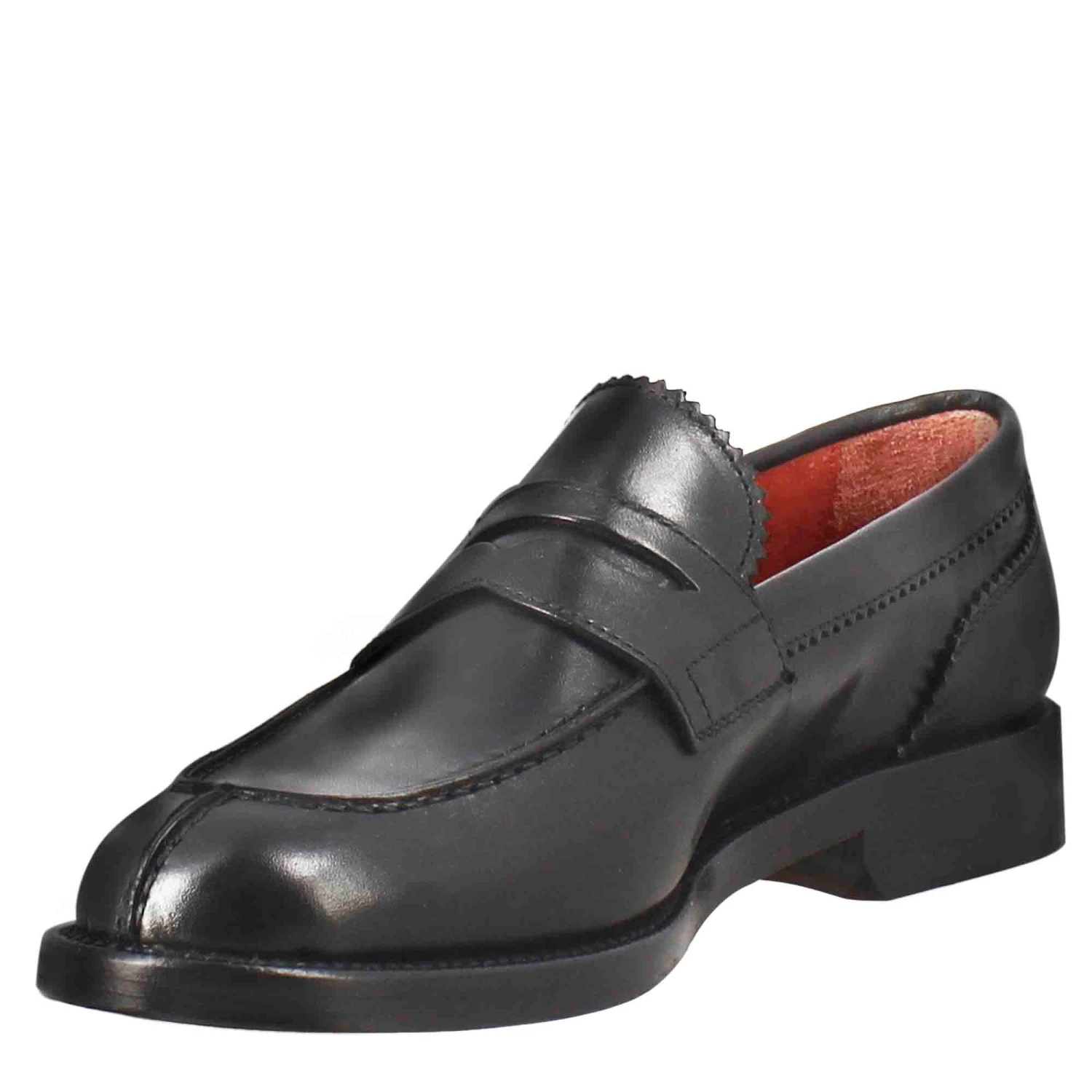 Mocassino Da Donna Con Bocca Di Leone In Pelle Nero 6 Mocassino Da Donna Con Bocca Di Leone In Pelle Nero - Image 4