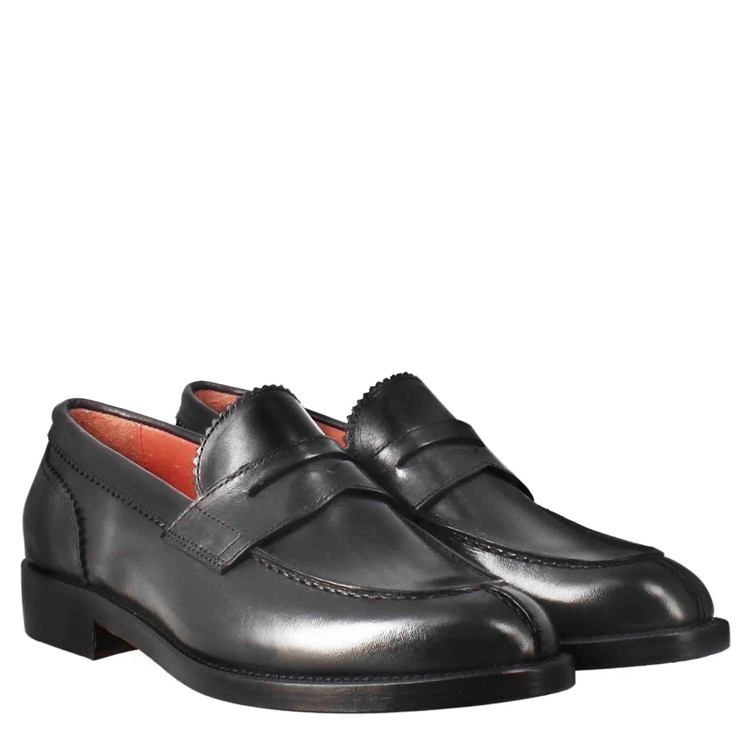 Mocassino Da Donna Con Bocca Di Leone In Pelle Nero 9 Mocassino Da Donna Con Bocca Di Leone In Pelle Nero - Image 7