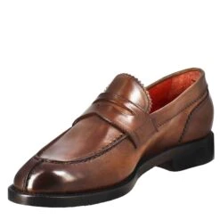 Women's Moccasin With Snapdragon In Brown Leather -Shoes Store Mocassino da donna con bocca di leone in pelle 11700brandy 4