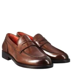 Women's Moccasin With Snapdragon In Brown Leather -Shoes Store Mocassino da donna con bocca di leone in pelle 11700brandy 7