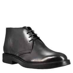 Smooth Black Full-grain Leather Men's Ankle Boot
