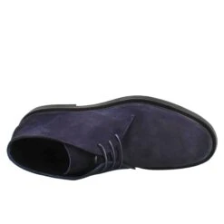 Smooth Men's Ankle Boot In Dark Blue Suede Leather -Shoes Store Polacchino liscio da uomo in pelle scamosciata blu scuro 1040CAMOSCIONAVY 5