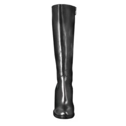 Smooth Women's Knee High Boot With High Heel In Black Leather -Shoes Store Stivale al ginocchio da donna liscio con tacco alto in pelle bordeaux 8552nero 3