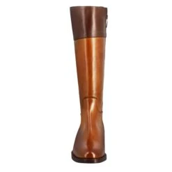 Smooth Women's Knee-high Boot With Low Heel In Brown And Dark Brown Leather -Shoes Store Stivale al ginocchio da donna liscio con 20tacco basso in pelle 2060TABACCOMORO 3