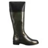 Smooth Women's Knee-high Boot With Low Heel In Green And Black Leather -Shoes Store Stivale al ginocchio da donna liscio contacco basso in pelle 2060VERDENERO 1