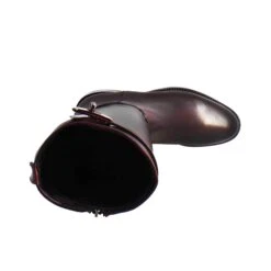 Smooth Women's Knee-high Boot With Low Heel In Burgundy Leather -Shoes Store Stivale al ginocchio in pelle da donna colore bordeaux 2048burnet 5