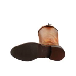 Smooth Women's Knee-high Boot With Low Heel In Tobacco-colored Leather -Shoes Store Stivale al ginocchio in pelle da donna colore nero 2048tabacco 6