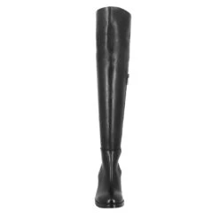 Smooth Over-the-knee Women's Boot With Medium Heel In Black Leather -Shoes Store Stivale sopra il ginocchio da donna in pelle colore nero 2530GNERO 3