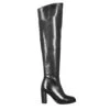 Women's Over-the-knee Boot With High Heel In Black Leather -Shoes Store Stivale sopra il ginocchio da donna in pelle colore nero tacco alto 8554 NERO 1