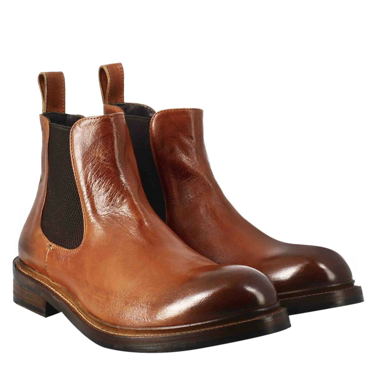 Men's Chelsea Diver Boot In Tan Washed Leather 9 Men's Chelsea Diver Boot In Tan Washed Leather - Image 7