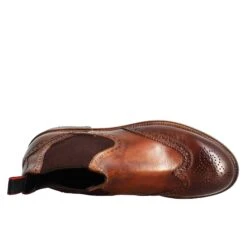 Men's Candy Chelsea Boot In Washed Leather, Dark Tan Color -Shoes Store Stivaletto candy chelsea da uomo in pelle 373404cuoio 5