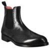 Chelsea Boot With Brogue Details For Men In Black Leather With Elastic -Shoes Store Stivaletto chelsea con dettagli brogue da uomo 11590NERO 2