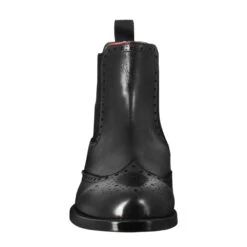 Chelsea Boot With Brogue Details For Men In Black Leather With Elastic -Shoes Store Stivaletto chelsea con dettagli brogue da uomo 11590NERO 3