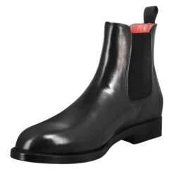Men's Chelsea Boot In Black Leather With Elastic -Shoes Store Stivaletto chelsea liscio da uomo 11601nero 4