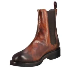 Paupa Women's Chelsea Boot In Dark Tan Washed Leather -Shoes Store Stivaletto chelsea paupa da donna colore cuoio 3577341PAPUACUOIOSCURO 4