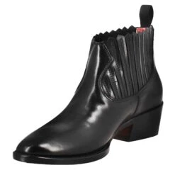 Women's Ankle Boot With Collar Cutouts In Black Leather -Shoes Store Stivaletto da danna chelsea medio in pelle colore nero 11683NERO 4