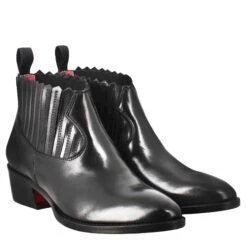 Women's Ankle Boot With Collar Cutouts In Black Leather -Shoes Store Stivaletto da danna chelsea medio in pelle colore nero 11683NERO 7