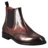 Women's Chelsea Boot With Brogue Details In Burgundy Leather