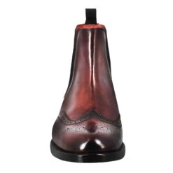 Women's Chelsea Boot With Brogue Details In Burgundy Leather -Shoes Store Stivaletto da donna chelsea con dettagli brogue 11666BORDO 3