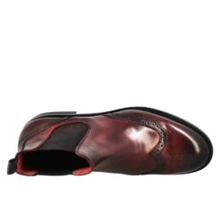 Women's Chelsea Boot With Brogue Details In Burgundy Leather -Shoes Store Stivaletto da donna chelsea con dettagli brogue 11666BORDO 5