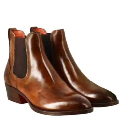 Smooth Women's Chelsea Boot With Medium Heel In Brown Leather -Shoes Store Stivaletto da donna chelsea tacco medio 11504brady 7