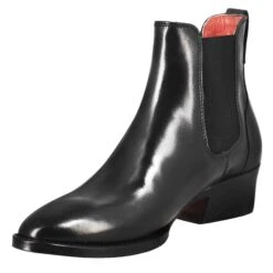 Women's Smooth Chelsea Boot With Medium Heel In Black Leather -Shoes Store Stivaletto da donna chelsea tacco medio 11504nero 4