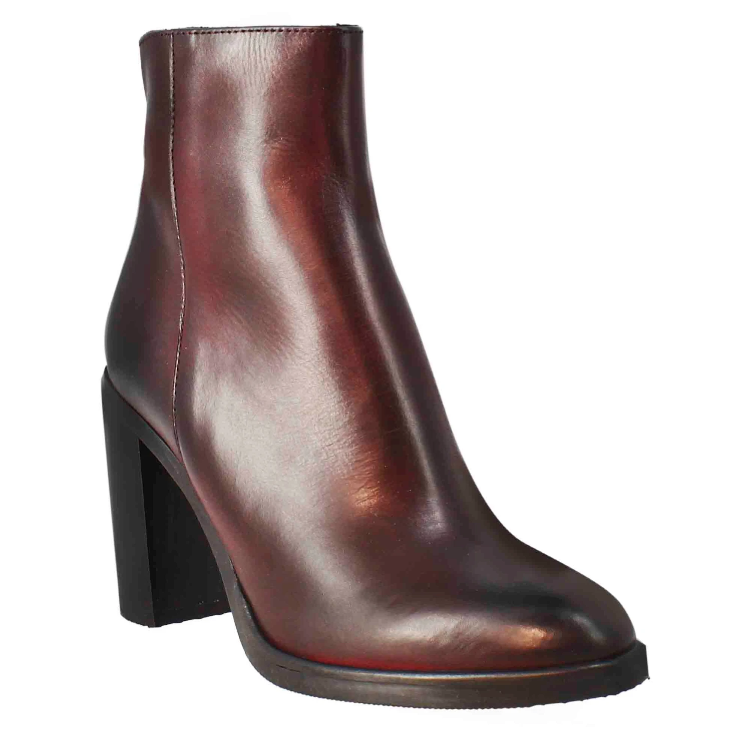 Stivaletto Da Donna Liscio Con Tacco Alto In Pelle Bordeaux 3 Stivaletto Da Donna Liscio Con Tacco Alto In Pelle Bordeaux