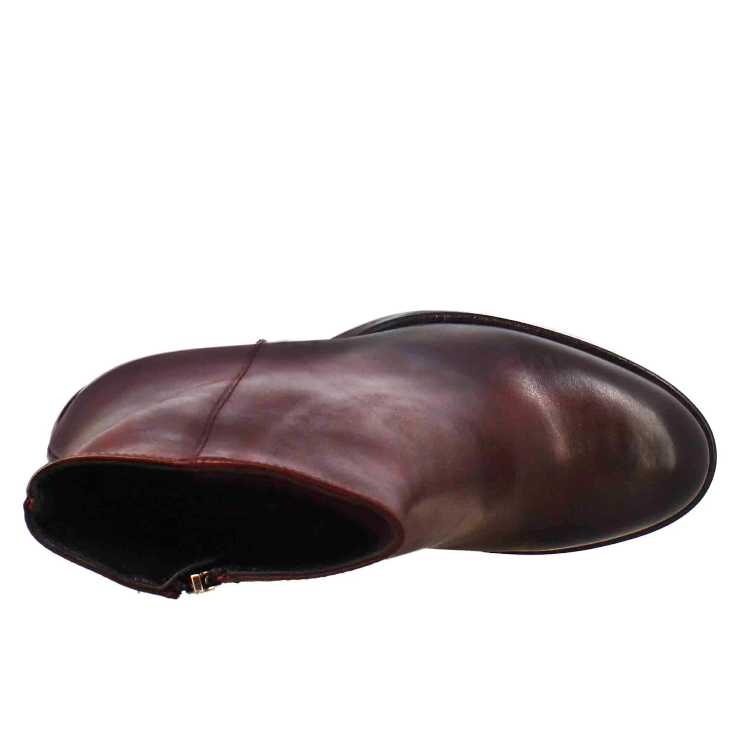 Stivaletto Da Donna Liscio Con Tacco Alto In Pelle Bordeaux 7 Stivaletto Da Donna Liscio Con Tacco Alto In Pelle Bordeaux - Image 5