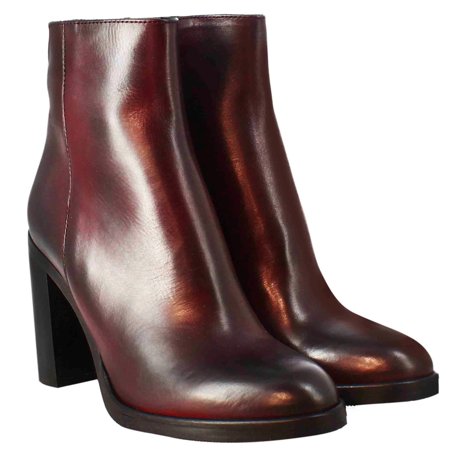 Stivaletto Da Donna Liscio Con Tacco Alto In Pelle Bordeaux 9 Stivaletto Da Donna Liscio Con Tacco Alto In Pelle Bordeaux - Image 7