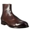 High Men's Ankle Boot In Chocolate-colored Leather With Zip Closure