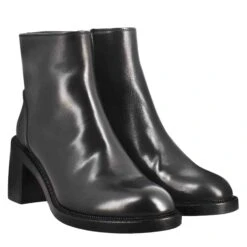 Women's Low Diver Boot With Heel In Black Washed Leather -Shoes Store Stivaletto diver basso da donna in pelle colore nero 263824divernero 6