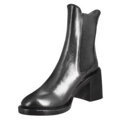 Women's Diver Chelsea Boot With Heel In Black Washed Leather -Shoes Store Stivaletto diver chelsea da donna con tacco colore nero 263825DIVERNERO 4