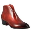 Smooth Women's Ankle Boot With Medium Heel In Red Leather -Shoes Store Stivaletto in pelle liscia con tacco medio 10065rosso 2