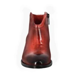 Smooth Women's Ankle Boot With Medium Heel In Red Leather -Shoes Store Stivaletto in pelle liscia con tacco medio 10065rosso 3