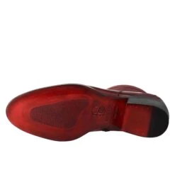 Smooth Women's Ankle Boot With Medium Heel In Red Leather -Shoes Store Stivaletto in pelle liscia con tacco medio 10065rosso 6