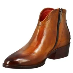 Smooth Women's Ankle Boot With Medium Heel In Light Brown Leather -Shoes Store Stivaletto in pelle liscia con tacco medio 10065siena 4