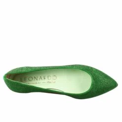 Women's Green Suede Ballet Flats With Rhinestones -Shoes Store ballerine da 20donna scamosciati con strass versilia13verde 5